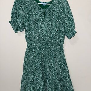 Draper James Green Leaf Print Midi Dress